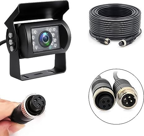Telecamera Posteriore AHD Senza Linea Guida Impermeabile IR Visione Notturna Grandangolare Con Connettore Aviation a 4 Pin per Bus/RV Camper + 10 m Cavo