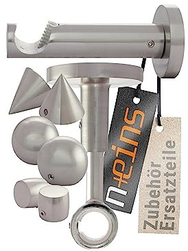 npluseins Accessori Ricambi per aste per tende aste telescopiche 1602.2334, 1 Set (2 pezzi) - Supporto da parete per 120-210 cm