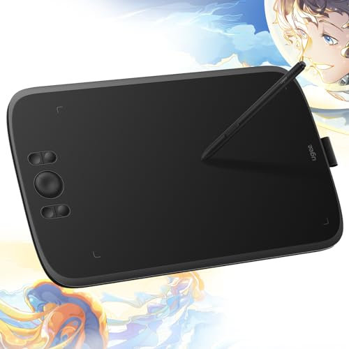 Ugee Upgrade M808 10x6.25 inch Drawing Tablet,Graphics Tablet with 8 Hot Keys, Battery Free Stylus of 8192 Levels Pressure Sensitivity Drawing Pad Compatible with Windows/Mac/Android Tablet with Pen