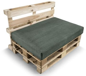 Gutekissen® Palettenkissen, Gartensofakissen, Sitzkissen, Rückenlehne gefüllt mit Poulirette-Schaum, viele Farben und Größen PFL (Sitzkissen 120x80, Grün)