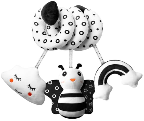 AolsoJouets Eveil pour Poussettes, Jouets de landau Spirale Jouet, Bébé Jouet de Poussette, Lit Suspendu Jouet, Jouets de Siège Voiture, Berceau Hochet Jouets Animales, Jouets Doux de Bébé de Hochets
