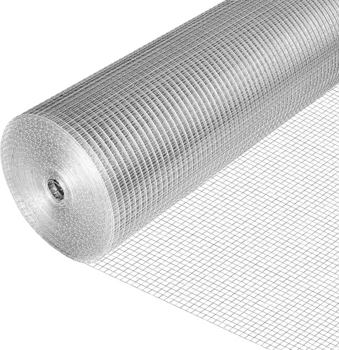 Hunka 19 Gauge Hardware Cloth, 1/2 inch 48inch×100ft Chicken Wire Fence, Hot-dip Galvanized Welded Cage Wire Mesh Roll Supports Poultry Netting Cage Fence…