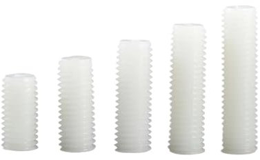 TULDYS Vis sans tête en Nylon, fixation en plastique blanc, fil supérieur, mètres de Machine, tête plate, boulon métrique à fente M3/M4/M5/M6/M8/10/M12(15mm,M3 100pcs)