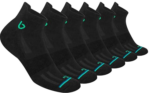 BAMBOS Sneaker strumpor ultramjuka bambu män kvinnor korta sportstrumpor löpstrumpor, 3/6 par, Svart 6P, 38-42