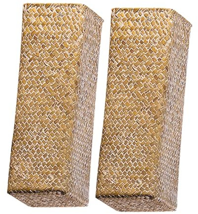 ABOOFAN 2pcs Retro Pen Holder Vase Woven Rustic Boho Farmhouse Style for Home Decor for Indoor Plant and Dry Flower Arrangements