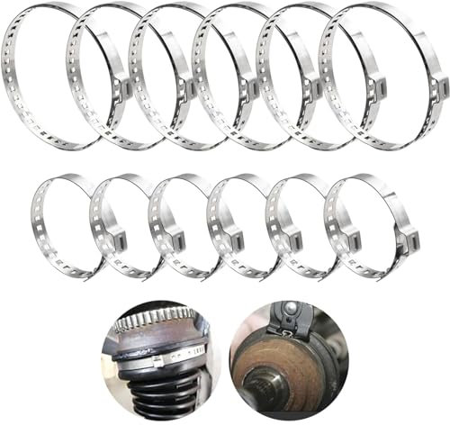 12 Stück Achsmanschetten Schellen, Schlauchschellen Edelstahl, Universal Verstellbare Fallrohrschelle für Haus Gas Rohr,Wasserrohr,Teich,Garten-Große 75 mm-125 mm und kleine 25 mm-46 mm