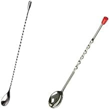 Bhavika Creation Stainless Steel Teardrop Bar Spoon Set of 2, 8-Inch (Large), Microwave & Oven Safe, Silver