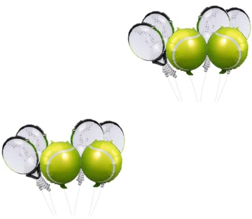 VICASKY 2sätze Tennisball-alufolie Luftballons Niedliche Tennisracket Deko Für Sportpartys Teiliges Mit Hellen Tennisbällen Und Grünen Schlägern Für Geburtstagsfeiern Und Sportmottos