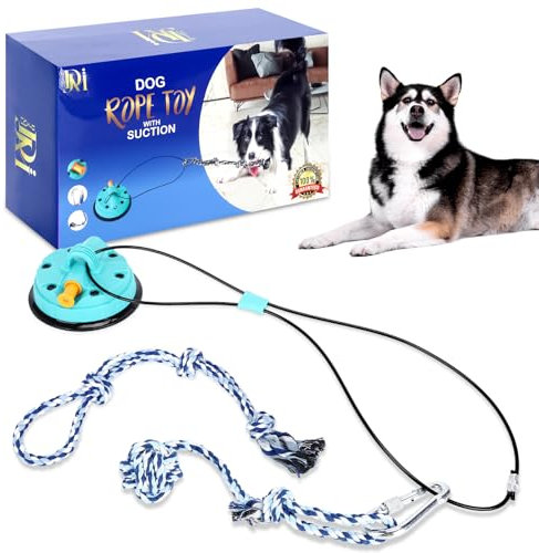DJAMII Dog Rope Toy with Suction - Perfect Dog Toys for Aggressive Chewers - 2 Ropes Nearly Indestructible - Stimulating Toys for Large & Small Dogs - Puppy Chew Toys to Keep Them Busy