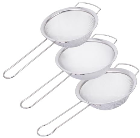 PHENOFICE 3piezas Colador De Inoxidable Para Cocina Para Glass Levadura y De Hornear