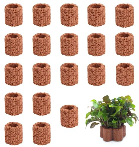 QHLWTT 20Pcs Anti-Floating Aquatic Plant Rings Water Weed Fixing Aquatic Water Plant Fixed Ring Ceramics Fish Tank Rings for Aquarium Landscape Decoration
