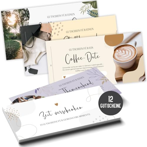 Verwöhngutscheine | Gutscheinbuch mit 12 Gutscheinen für gemeinsame Aktivitäten | Couponheft Freizeiterlebnisse | Zeit schenken | Geschenk für Frau Mann Freunde und Paare (Gutscheinheft)