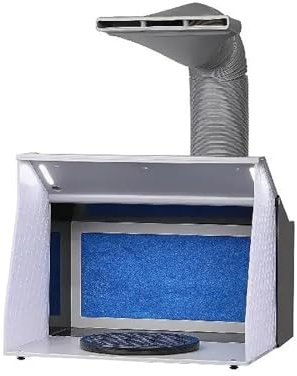 UKLULUAMZ Cabine de peinture portable pour aérographe - Kit de pulvérisation avec 4 lumières LED et deux ventilateurs d'échappement - Design de rangement pliable - Cabine de pulvérisation pour