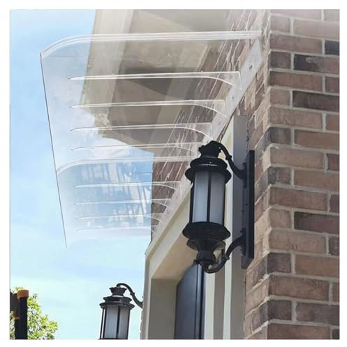 Outdoor Polycarbonate Window Door Awning Canopy Transparent Rain Shelter with UV Protection and Soundproofing (40x40cm)