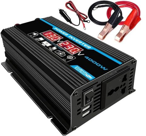 Pantalla LED De 4000W 12V A 220V/110V Convertidor Adaptador Cargador Protección Múltiple Transformador Voltaje USB Dual Inversor Corriente para Coche Transformador Inversor Onda Pura