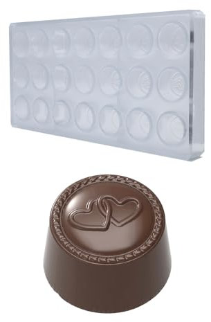 Stampo per cioccolato in policarbonato - Pralina con cuori