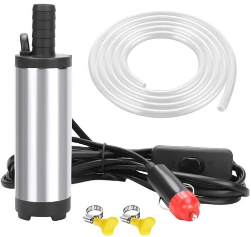 12V Submersible Fuel Transfer Pump: 38mm Diesel Water Oil Pump 12L/Min Flow, 3m Cable, Filter Screen, 12V DC Motor, Max 40°C, Non-Flammable Fluids for Car Boat Caravan Motorhome