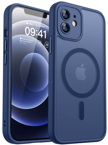 CANSHN für iPhone 12 Mini Hülle mit Kameraschutz, Dunkelblau