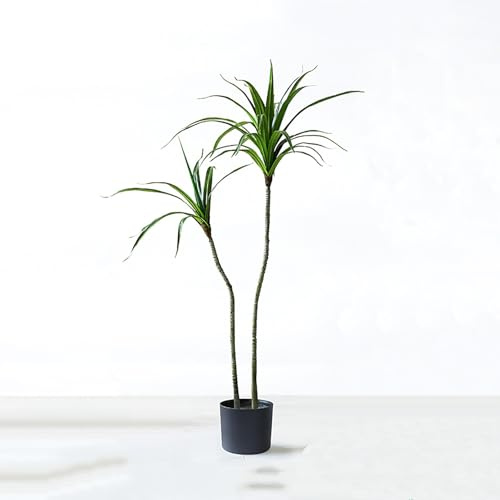 SARKEY Artificial Dracaena Tree, Fake Tropical Yucca Floor Plant, Fake Floor Plant in Pot, Artificial Silk Plants for Home Office Room Decor Housewarming Gift Indoor(123cm/48.4in)
