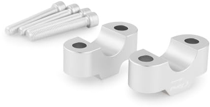 Puig 21809P Riser Argento per sollevare il manubrio della moto; migliora l’ergonomia di guida con design Hi-Tech e lavorazione in alluminio anodizzato ad alta resistenza e precisione