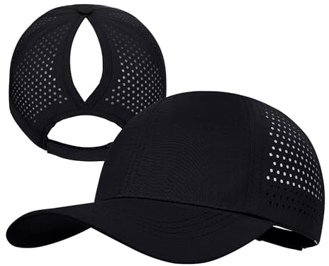 PivotWing Basecap Damen Leicht Atmungsaktiv Sonnenschutz Cap Damen Pferdeschwanz Polyester Kappe Damen für Sports