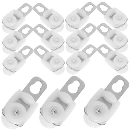 Cabilock Rodillos para Riel De Cortina Silenciosos 20 Piezas, Acero Inoxidable, Rodamientos De Bolas para Cortinas Pesadas, Compatibles Ganchos Cuadrado, Uso Dormitorio y Sala De Estar