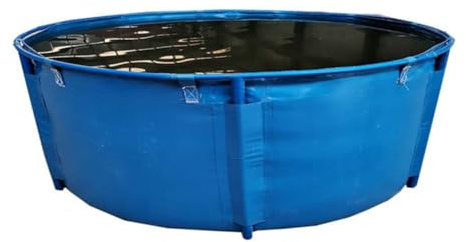 Grande Piscine Pliable en PVC pour carpes koï et Irrigation, Bassin à Poissons en Toile épaisse, réservoir d'eau extérieur avec Support, 1,5 x 1 m, bâche Durable, Couleur Bleue