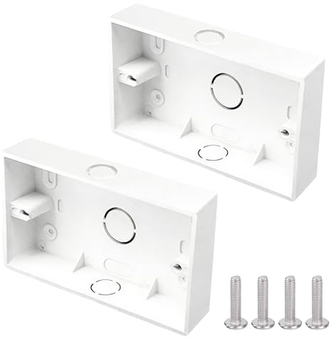 Doppelsteckdose - 2 Pack Weiß Aufputzdose Elektrische Unterputzdose für Wandmontage - 146 x 86 x 33 mm Einbaudose - Professionelle elektrische Gehäuselösung