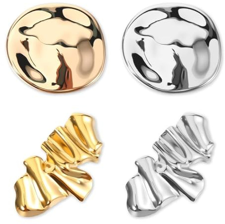 XFSRG Lot de 4 Broche Géométrique Vintage en Métal Doré pour Femme Broche Irrégulière Élégantes Épingles pour Vêtements Mariages Fêtes et Occasions Spéciales