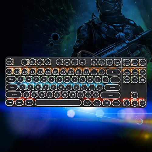 SALALIS Teclado Mecánico de Tapa Redonda Vintage PUBG para Tablero de Juegos, Cibercafés, Accesorio de Ordenador