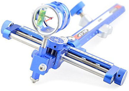 ZSHJG Bogenschießen Bogen Anblick Aluminiumlegierung Compoundbogen Visier Mit 8X Objektiv Fit Links und Rechts Hand (Blau)