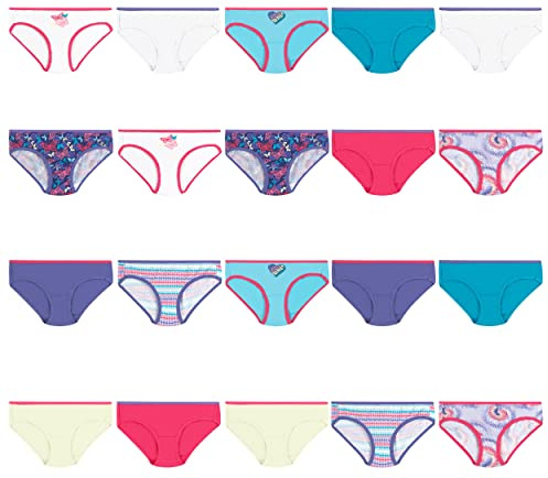 Hanes Girls And Toddler Underwear, Cotton Knit Tagless Brief, Hipster, Bikini Panties, Multipack (Colors May Vary), Hipster - Assorted - 20 Pack, 10 US