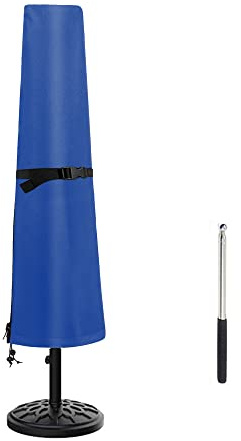 Patio Umbrella Cover,Waterproof 420D Oxford PU Coating Umbrella Covers for Outdoor Umbrellas fit 9ft to 11ft Parasol Cover with Push Rod(Blue)