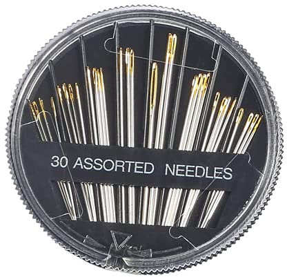 30 Pcs Agujas de Coser a Mano, Juego de Agujas de Coser Hechas a Mano, Agujas de Cola de Oro, de Uso General Agujas de Coser a Mano, Usado para Varias Manualidades de Reparación y Costura a Mano.