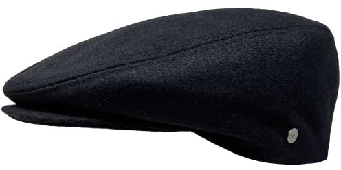 WEROR Flatcap Herren – Schirmmütze Schiebermütze Kappe mit Schirm – Mütze mit Steppfutter - Flat Cap Herbst/Winter – WEROR-394.1 (DE/NL/SE/PL, Numerisch, 55, Schwarz)