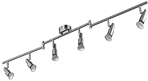 IMPTS LED Deckenstrahler 6 Flammig, Strahler Deckenleuchte Drehbar Wandspot | inkl. 6 x 3W GU10 LED Lampen, Mattes Nickel Deckenlampe für Küche, Wohnzimmer, Schlafzimmer (280LM, Warmweiß)