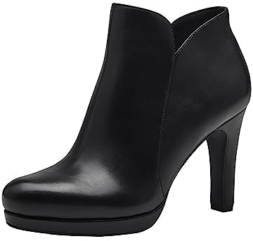 Tamaris Botines Con Tacón Cuadrado para Mujer, Veganos, Negro Mate, 41 EU