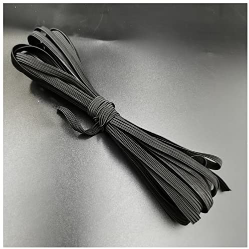 Elastisches Seil 10meter 3/6/9/10/1.1. 2mm Nähen Elastische Band Weiß Schwarz Polyestergummi Elastische Schnur for Masken Kleidung Kleidungsstück Nähen Zubehör Seil Elastisch ( Color : Black , Size :