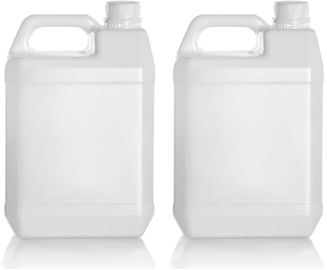 Acan Tradineur – Pack de 2 Garrafas de plástico translúcido Apto para Uso alimentario, bidón, Tangue, Jarra, Ideal para almacenar y Transportar Agua, Bebidas, líquidos (5 litros)