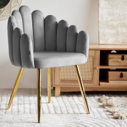 Homla Sessel Wohnzimmersessel Relaxsessel Polstersessel Samt Lana Velours grau 56x55x83 cm