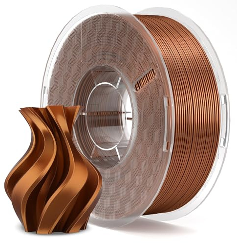 ELEGOO Silk PLA Filament 1.75mm Copper 1KG, 3D Printer Filament Dimensional Accuracy +/- 0.02mm, 1kg Spool(2.2lbs) Fits for Most FDM 3D Printers
