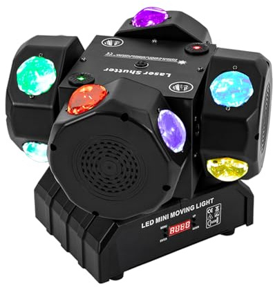 Moving Head 200W, 4 Lampenköpfe Bühnenlicht DMX512 LCD Bildschirm mit 0~100% Glattem Dimmen Discolicht Partylicht für Hochzeiten Geburtstagsfeiern Bankette Bar Konzerte