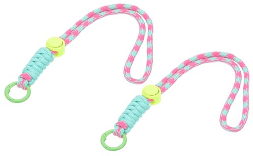 PATIKIL Porte-Clés en Corde Paracord, 2Pcs Lanière de Poignet en Corde pour Porte-Clés Téléphone Portable, Sangle Tressée avec Anneau à Ressort, Design Ondulé, Rose, Vert, Bleu Ciel