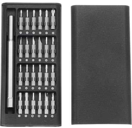 sourcing map Juego de mini destornilladores de precisión 25 en 1 de 0.9 pulgadas de largo ranurado Phillips Star Torx hexagonal tipo U tipo Y cabeza triangular destornillador magnético para gafas,
