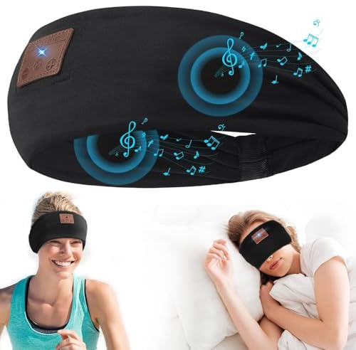 YiYunTE Bluetooth Sleep Eye Mask Headphones, Noise Cancelling Sleep Headphones Headband, Sleep Earphones Headband for Side Sleeping Sports, Gadgets Gifts for Women Men Relaxation Meditation
