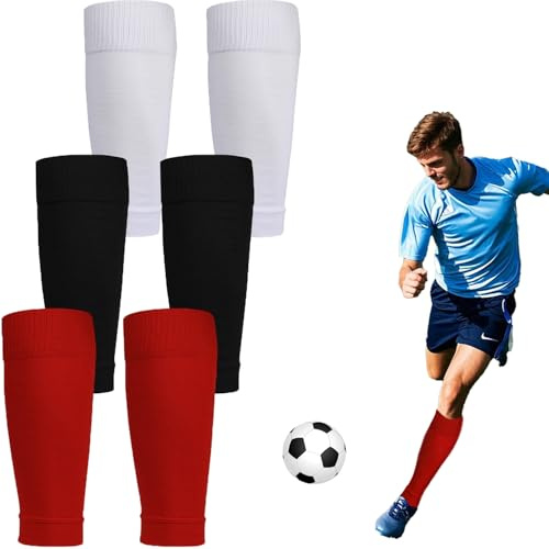 Chyuxinda 3 Paar Kinder Fußball Stutzen Ohne Socken Fußball Tubes Sportsocken Trainingssocke Fußballstutzen für Fussball