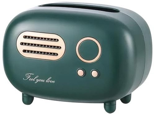 Retro Radio-Shaped Tissue Box with Vintage Non-Slip Cover Holder and Small Dispenser for Home, Car, Hotel - Creative Square Design