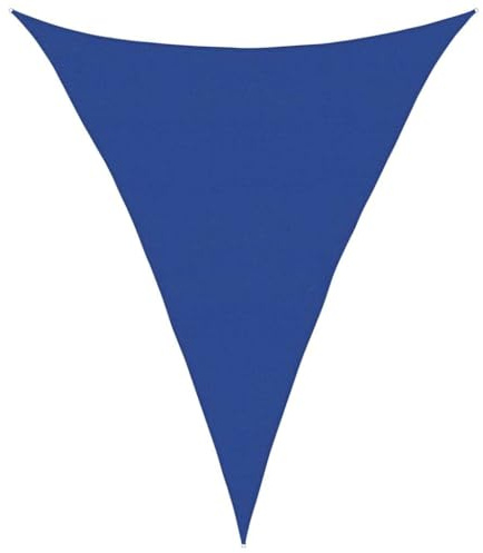 vidaXL Vela Parasole 160 g/m² Triangolare Blu 5x6x6 m in HDPE, Vela ombreggiante, Ombra da Patio, tettoia ombreggiante, Vela da Giardino, tettoia