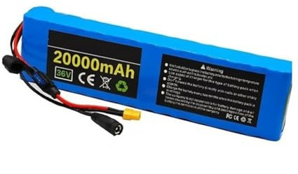 QmEna 36 V 20 Ah E-Bike-Akku Lithium-Akkupack, 36 V Lithium-Ionen-Scooter-Akku mit 42 V 2 A Ladegerät, für 200 W 300 W 500 W 750 W Elektrofahrradmotor XT60+DC