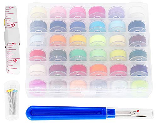 Spulen mit Faden Transparent Spulennähung Stickmaschine Maschine Zubehör 36 Farbset Spulen mit Threadsm Spulenspulenspulen Spulenspulen ThreadSewing Bobbin ThreadBobbin Thread